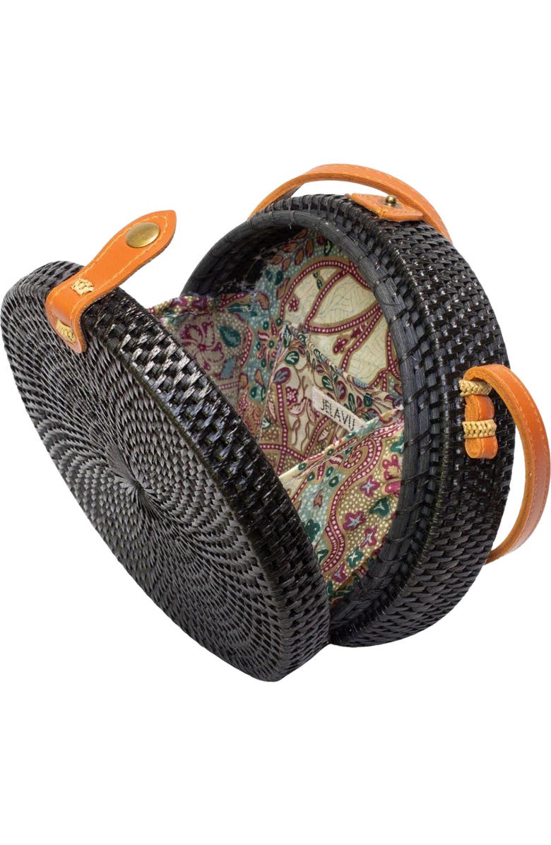 Jelavu Ata Bali Rattan Canteen Crossbody Bag, Alternate, color, Black