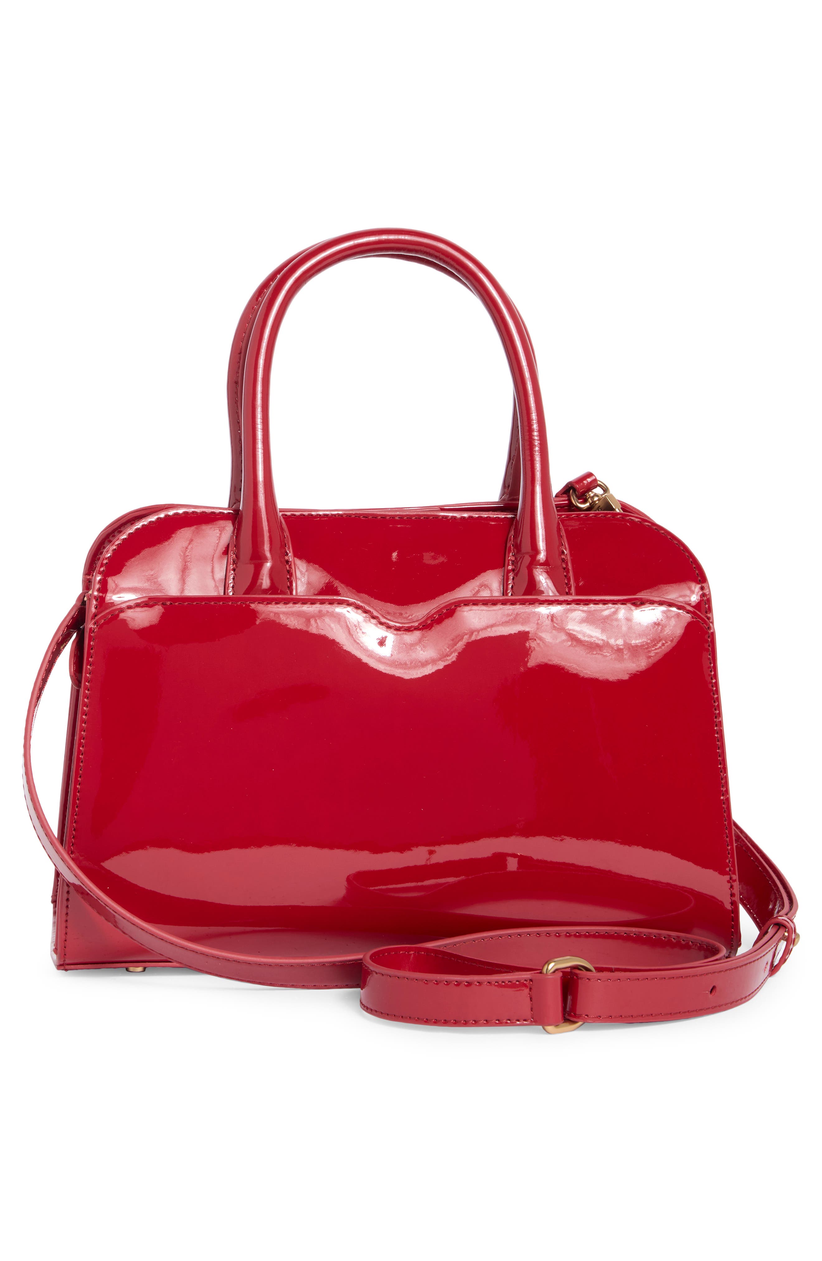 Sam Edelman Loraine Small Bowler Satchel Bag, Alternate, color, Red