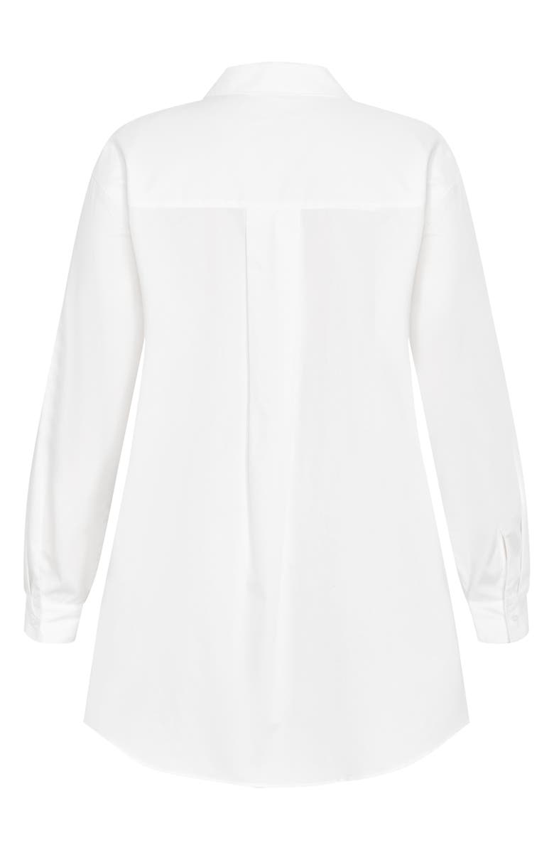 City Chic Callie Oversize Long Sleeve Button-Up Shirt, Alternate, color, Ivory