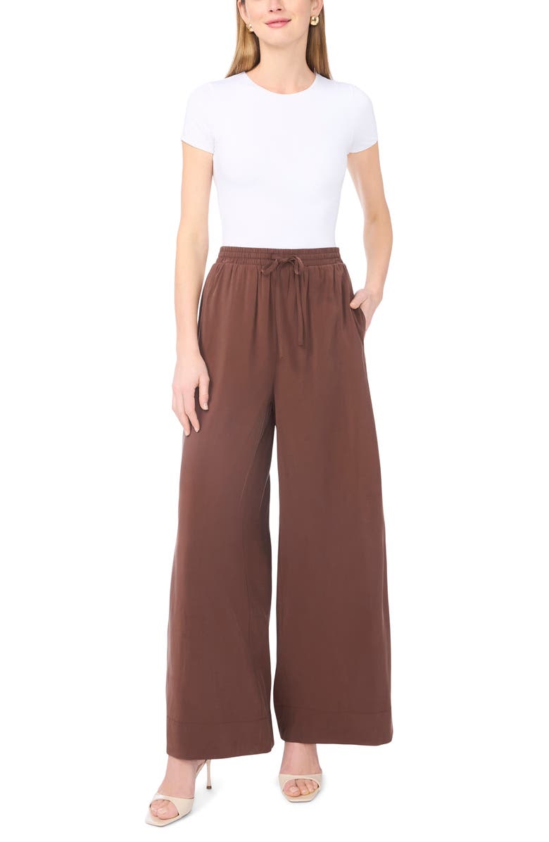 Parker Wide Leg Drawstring Pants, Alternate, color, Shaved Chocolate