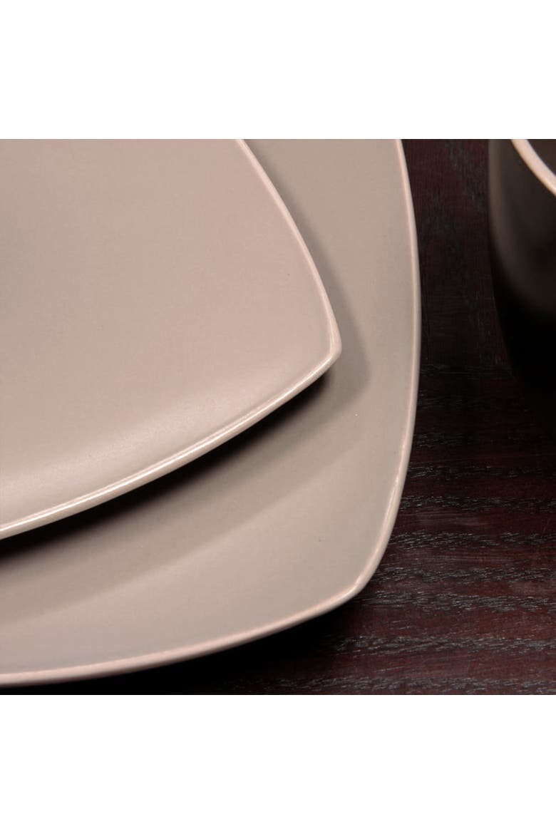 Matte 16-Piece Dinnerware Set, Taupe, Alternate, color, Beige