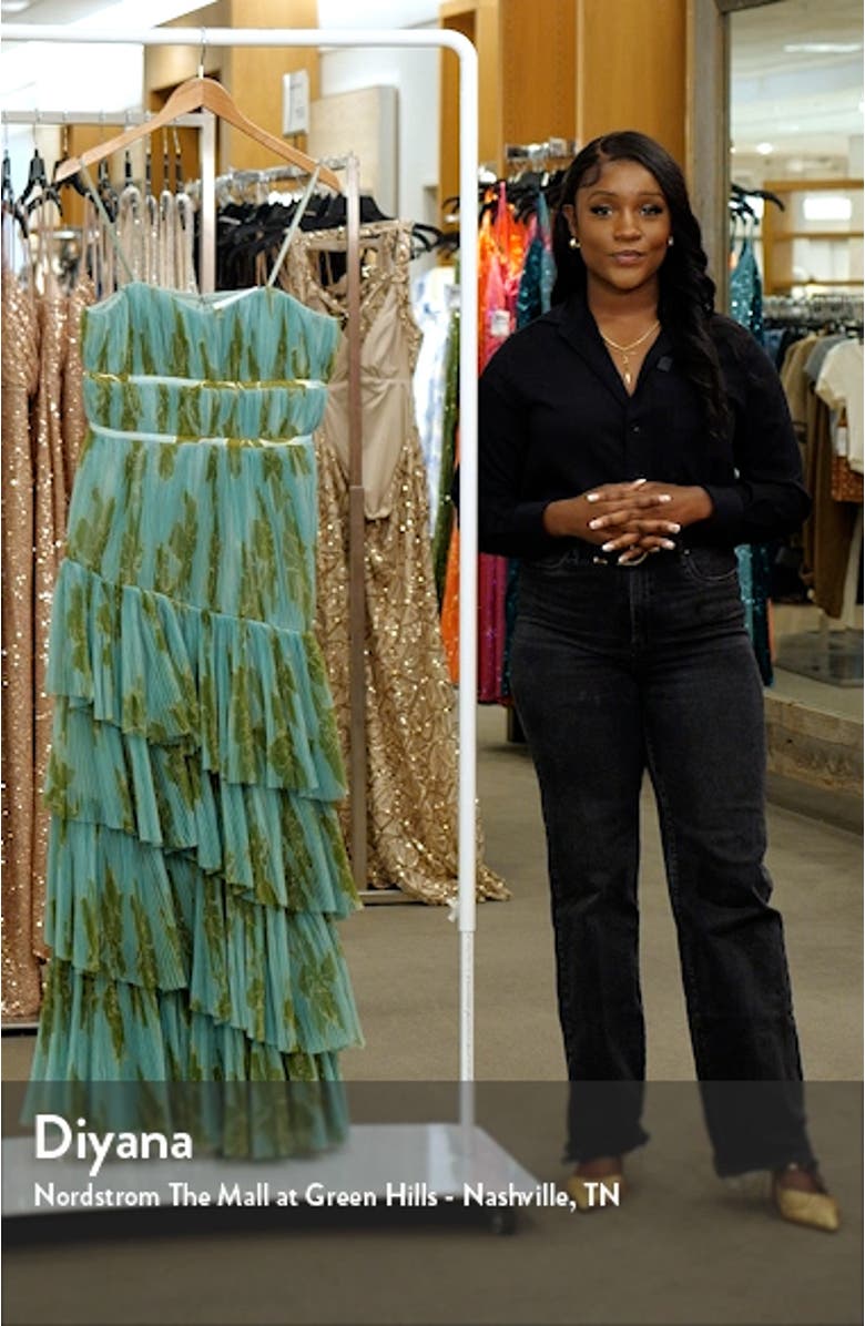 Strapless Tiered Tulle Gown, sales video thumbnail