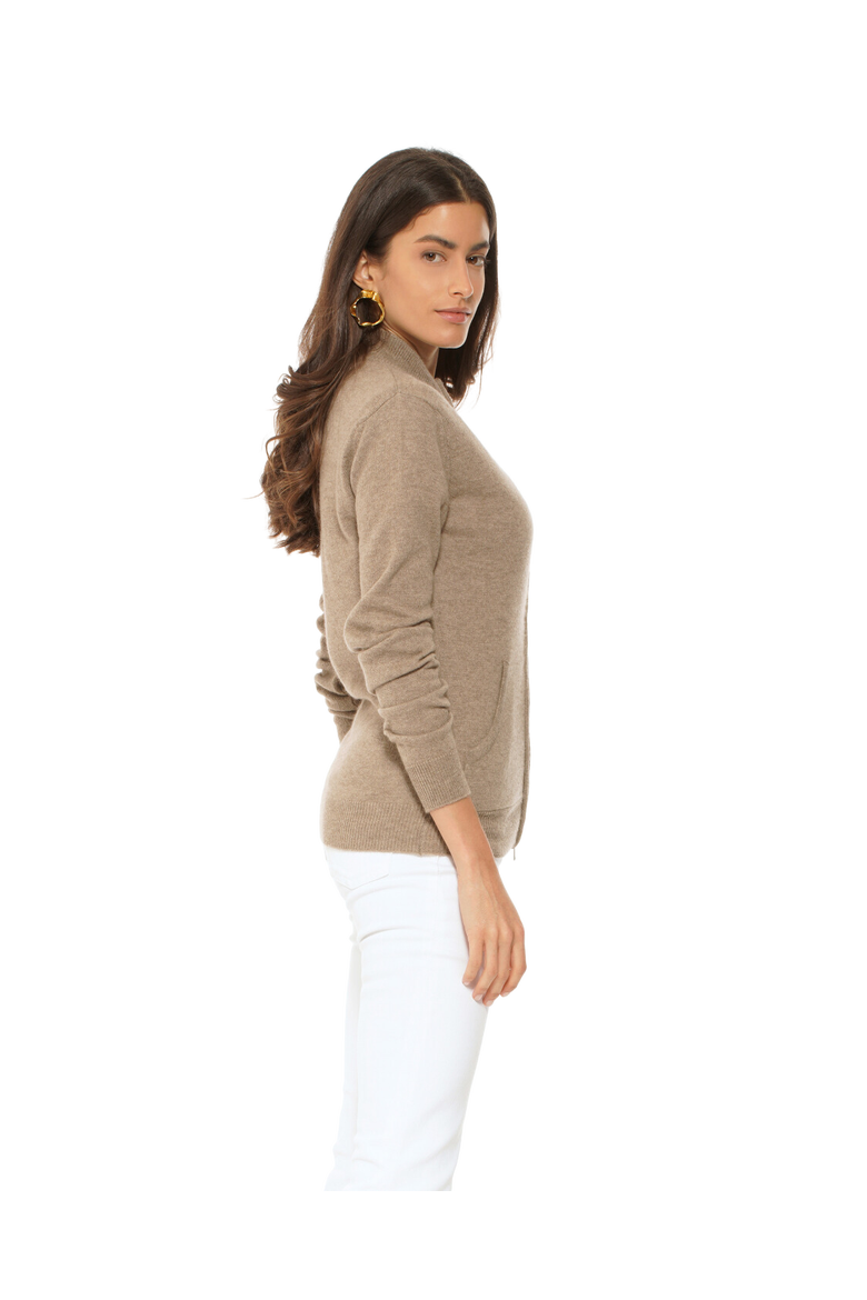 Pure Cashmere Double Slider Slider Zip Cardigan, Alternate, color, Lemon Yellow