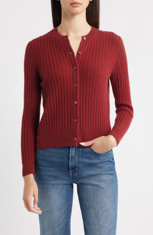 Doen Dôen Danae Rib Cashmere Cardigan In Burgundy