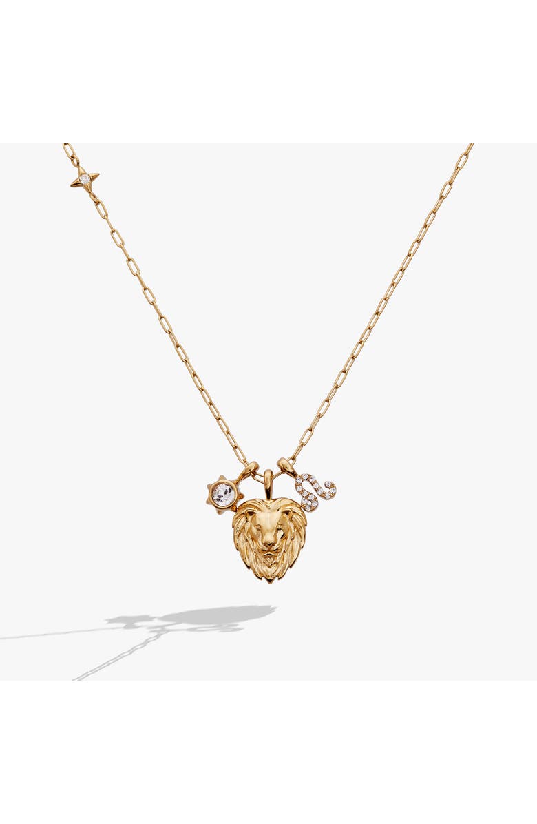 Alex and Ani Leo Zodiac Charm Cluster Necklace, Main, color, Gold