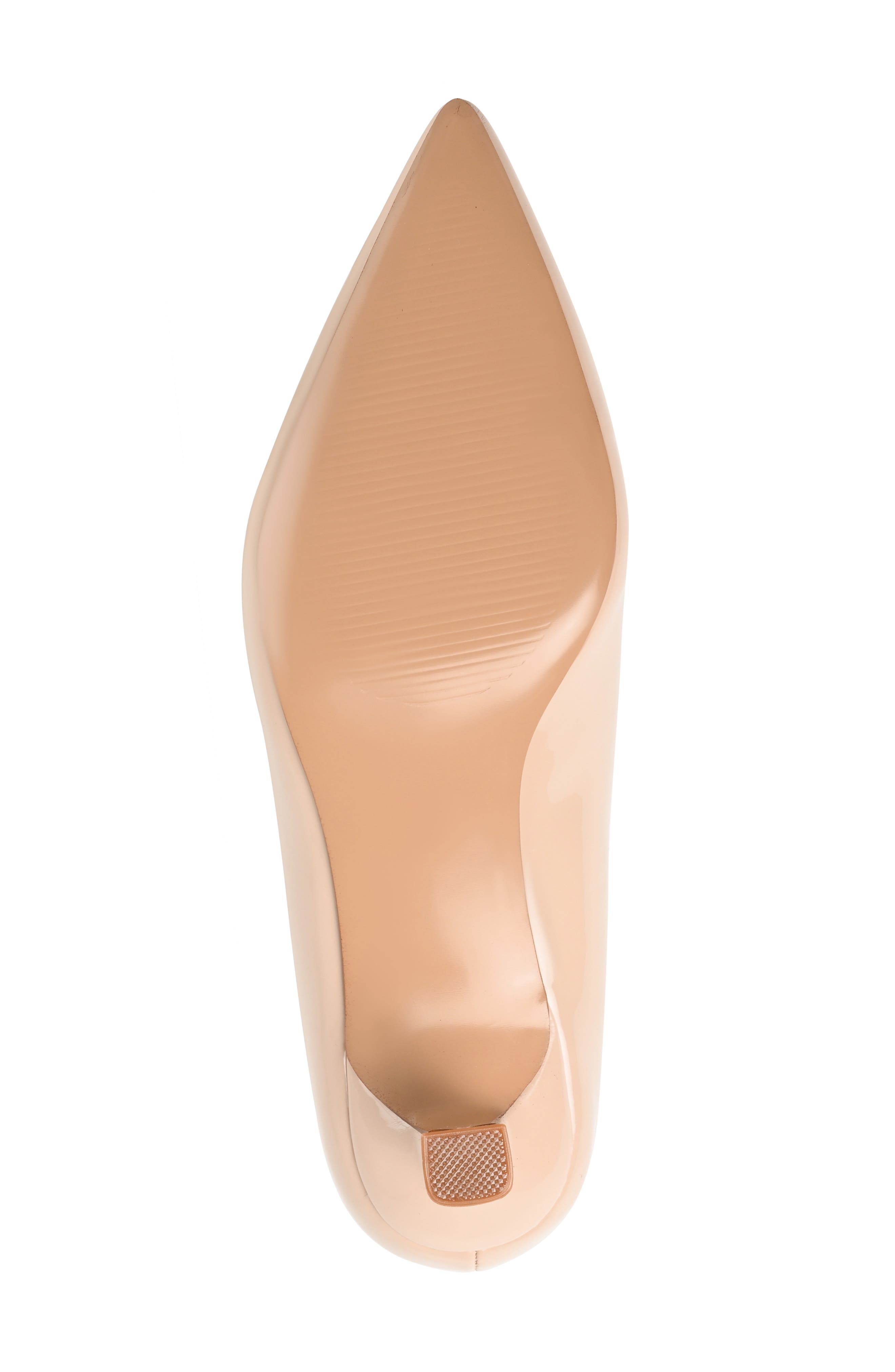 Journee Collection Celica Pointed Toe Pump, Alternate, color, Patent/ Nude