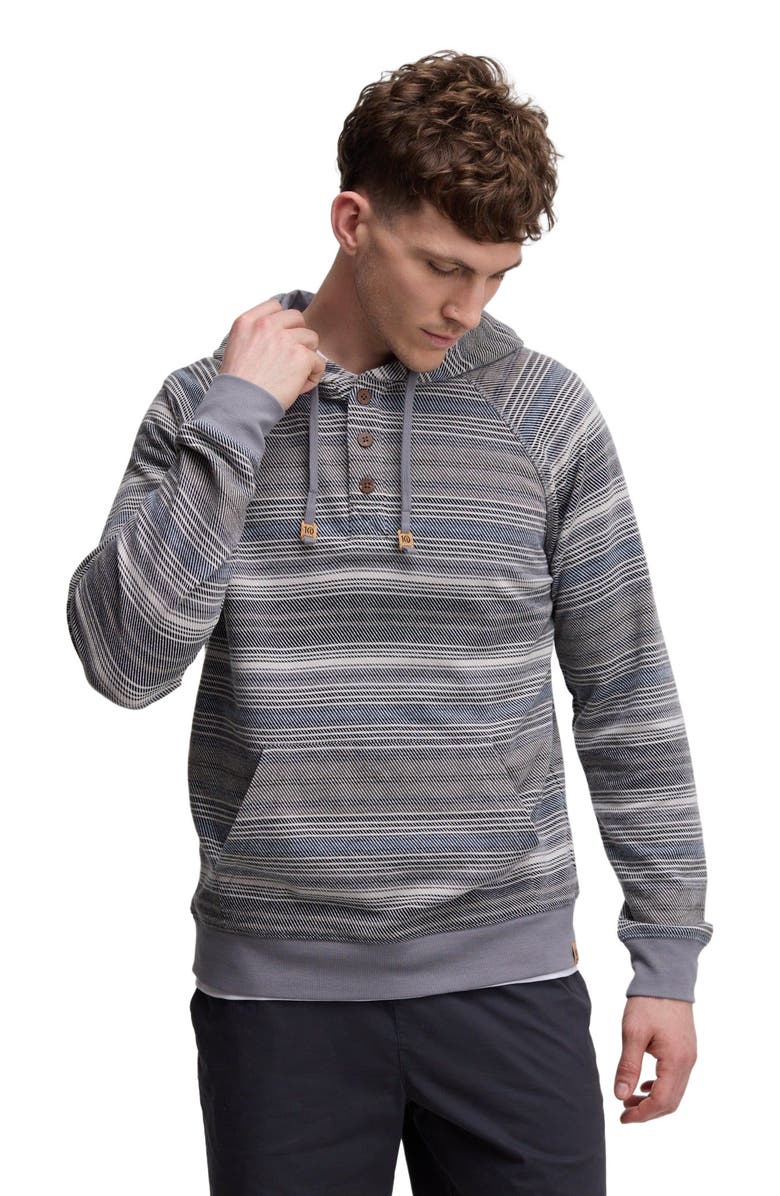 tentree Woodrow Hoodie, Alternate, color, Meteorite Black Multi Stripe