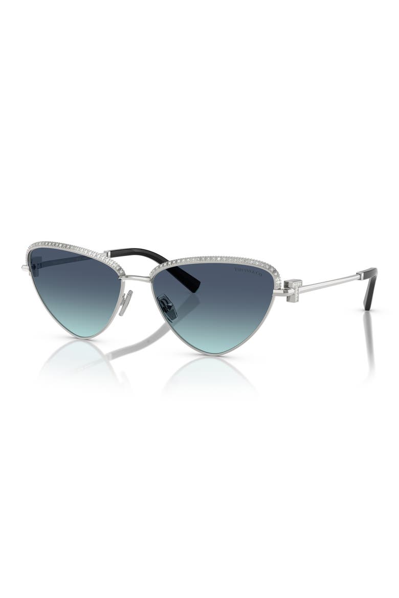 59mm Gradient Irregular Sunglasses, Alternate, color, SILVER/ BLUE GRADIENT