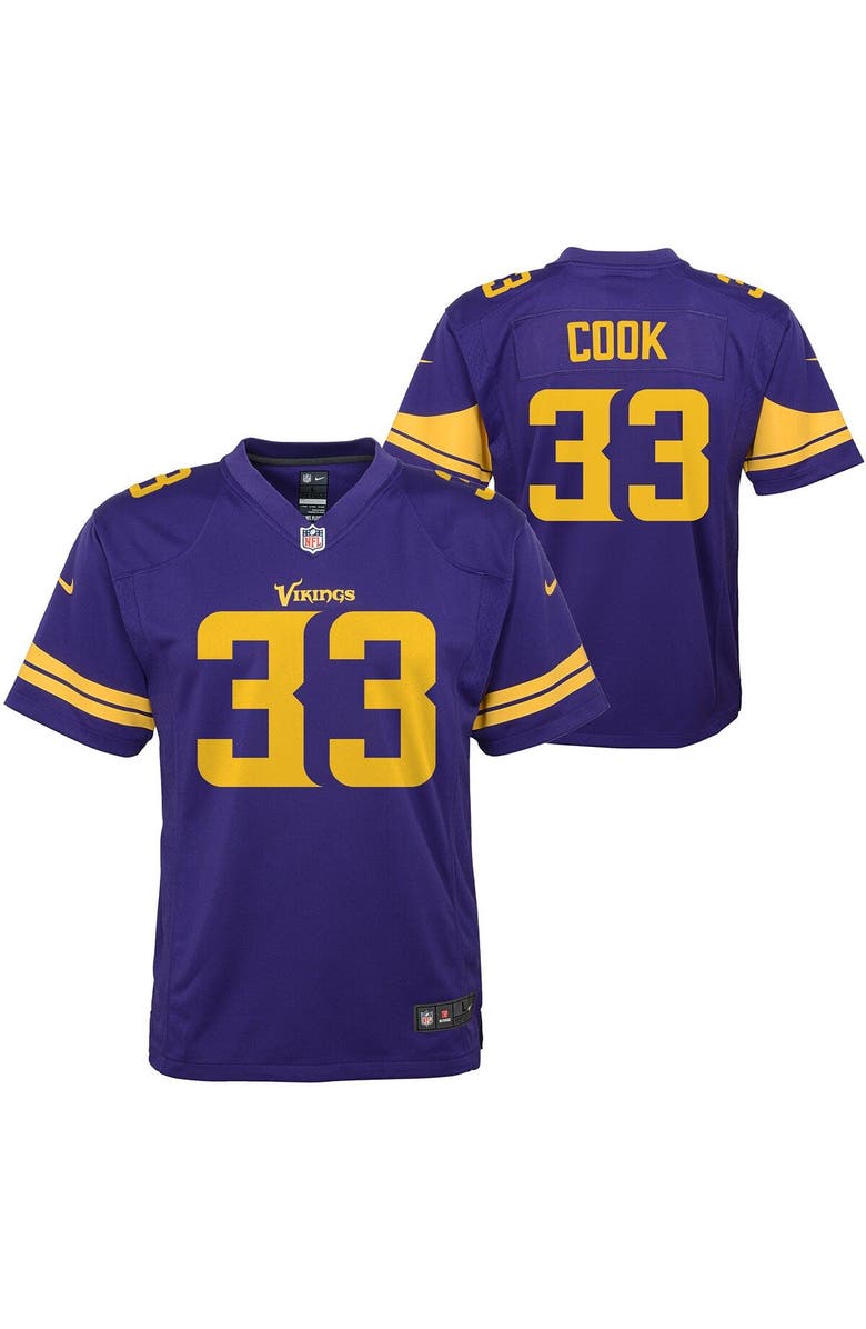 Nike Youth Nike Dalvin Cook Purple Minnesota Vikings Color Rush Alternate Player Game Jersey, Main, color,