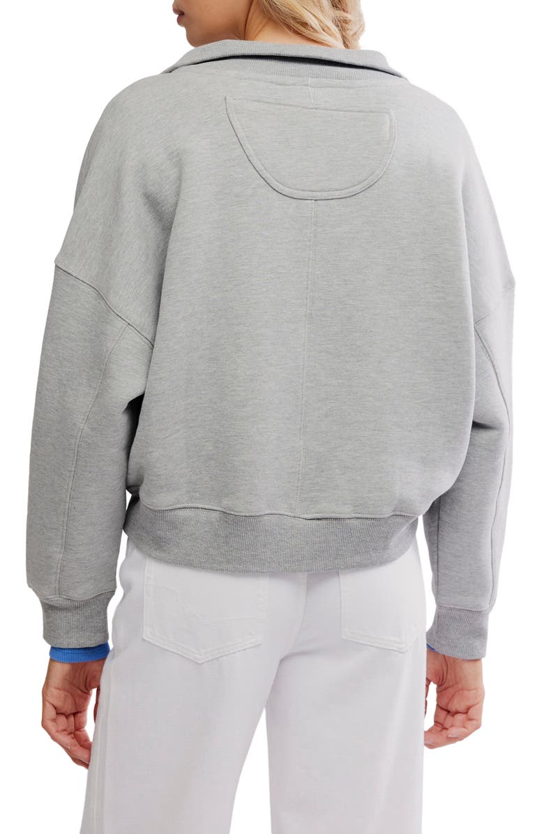 Free People Timeless Cotton Blend Pullover, Alternate, color, Heather Grey