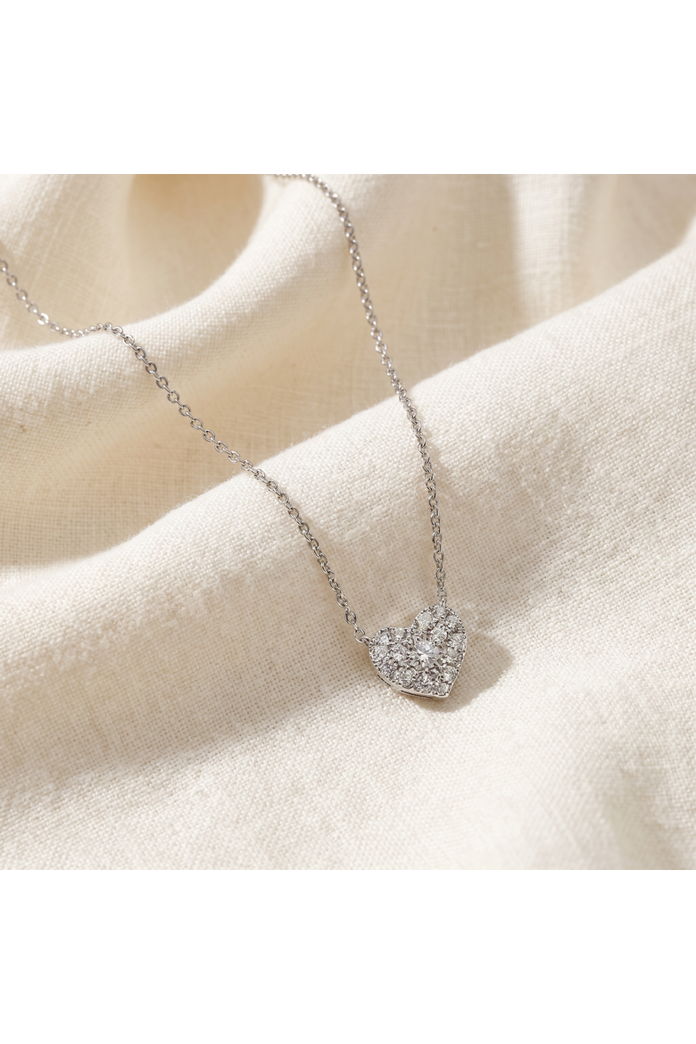3/4Ct Diamond Heart Pendant 14k Gold 18" Necklace, Alternate, color, 14k White Gold