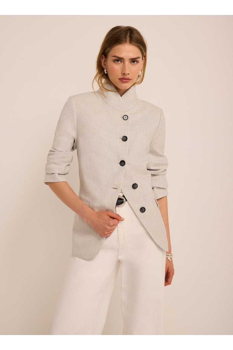 High Neck Blazer, Alternate, color, Grey
