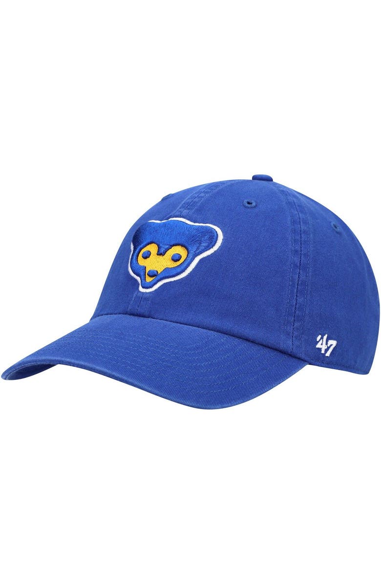 '47 Men's '47 Royal Chicago Cubs Logo Cooperstown Collection Clean Up Adjustable Hat, Main, color, Royal