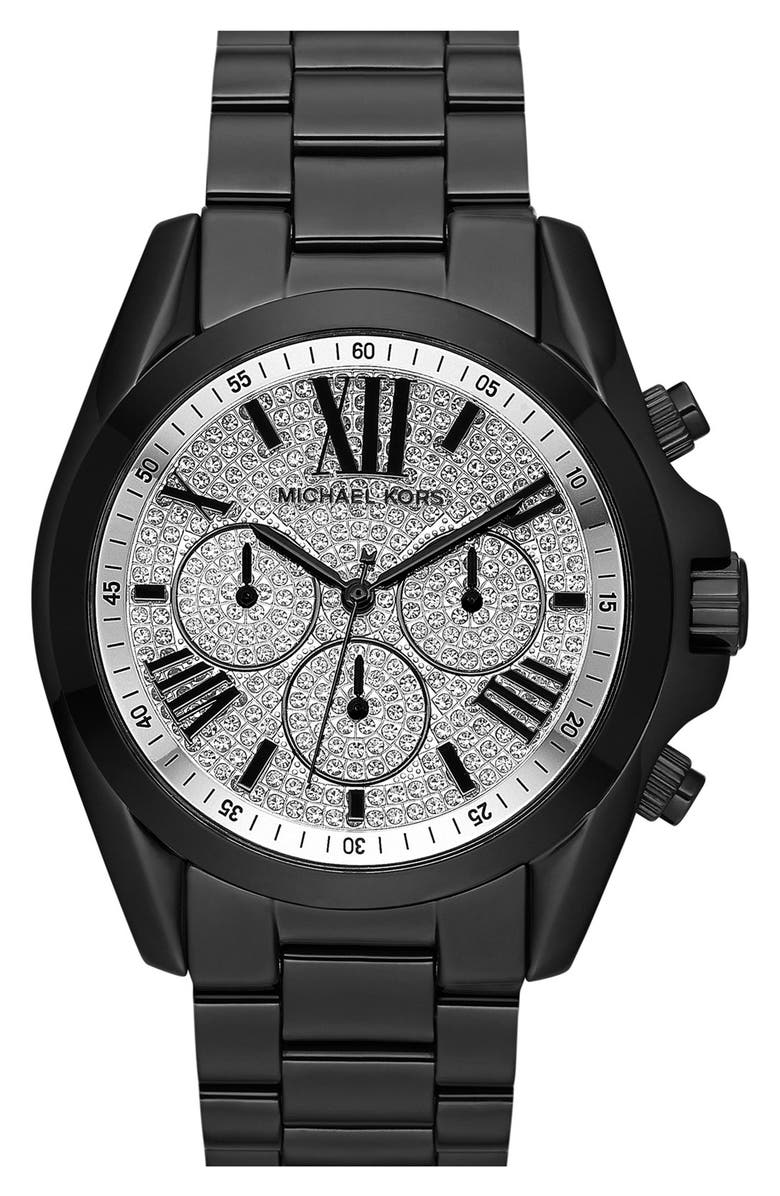 MICHAEL Michael Kors Michael Kors 'Bradshaw' Pavé Dial Bracelet Watch, 43mm, Main, color, 