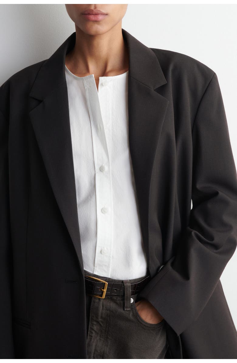 COS Gathered Pima Cotton Blouse, Alternate, color, White