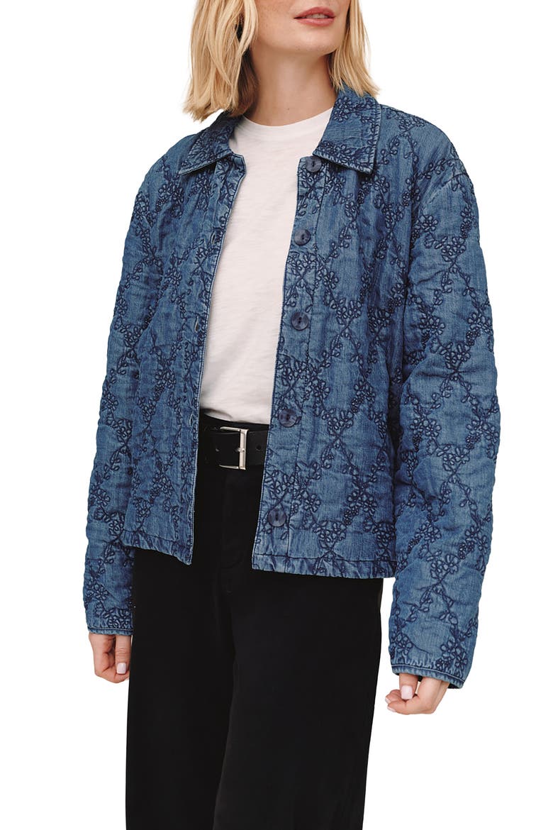 Quilted Denim Jacket, Alternate, color, INDIGO LAGOON WASH