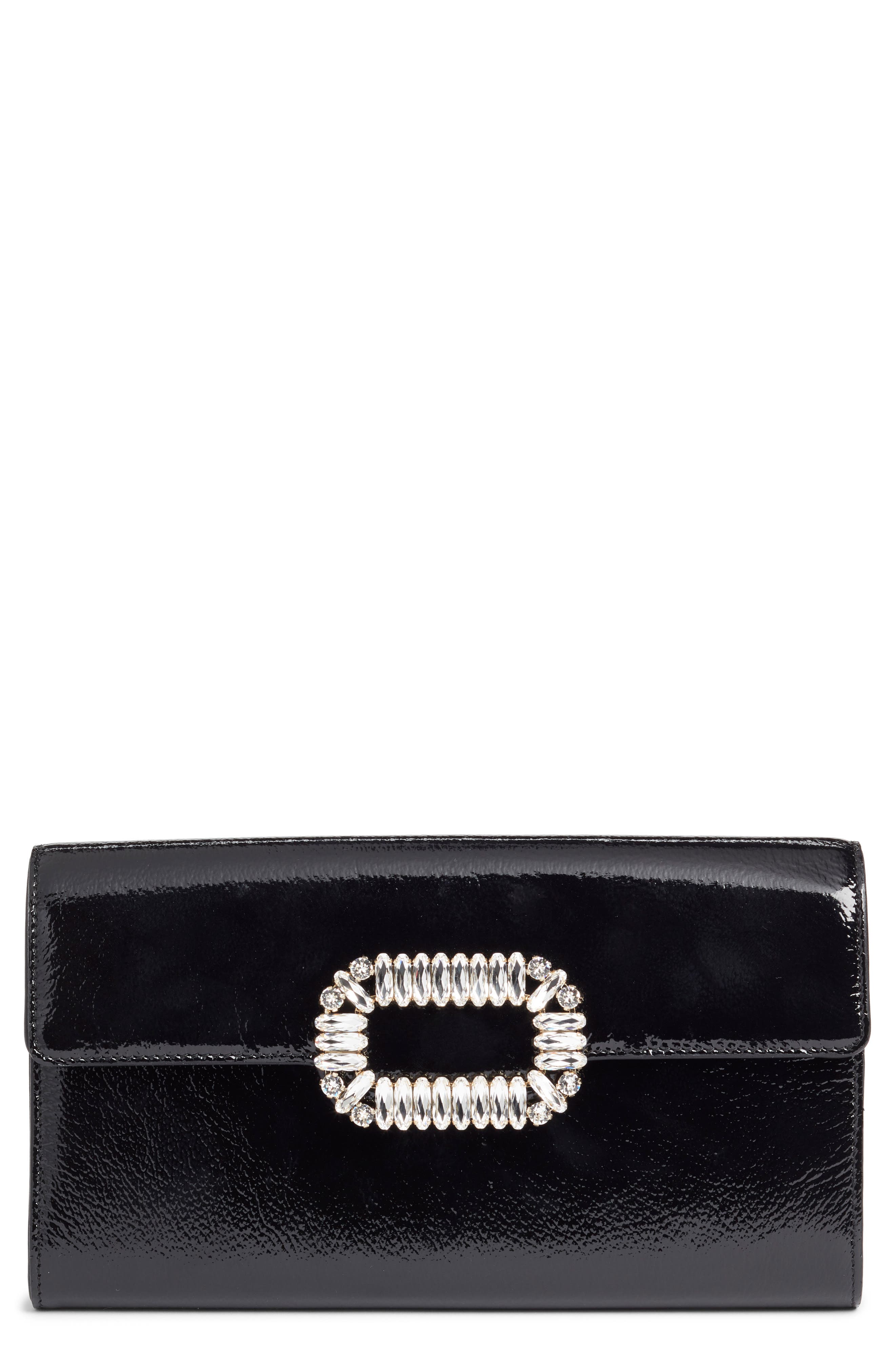 Roger Vivier Crystal Buckle Crossbody Bag, Main, color, 