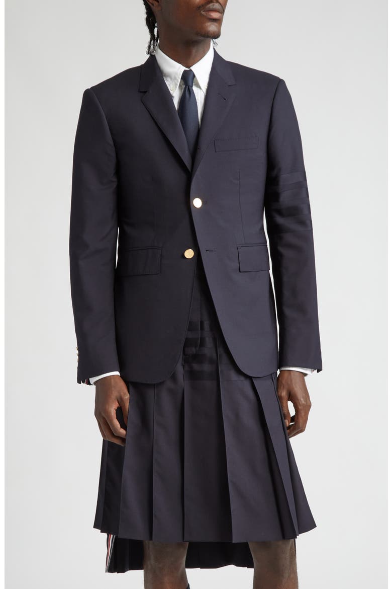 4 Bar Mélange Wool Sport Coat, Main, color, DARK BLUE