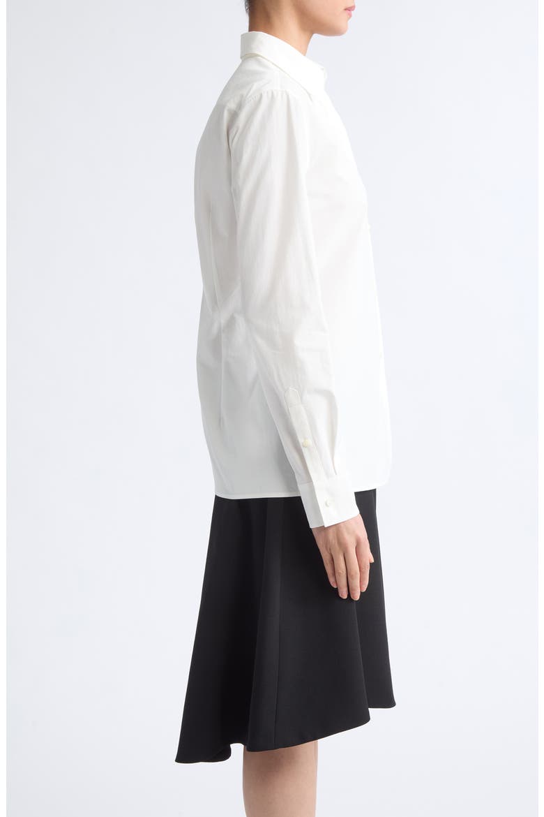 Cutout Back Long Sleeve Cotton Shirt, Alternate, color, SEASHELL