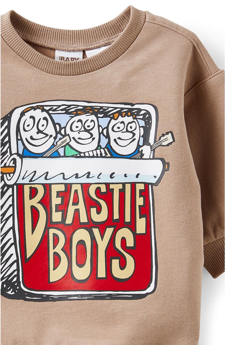Cotton On Kids Riley Sweater Lcn, Alternate, color, Oatmilk Beastie Boys