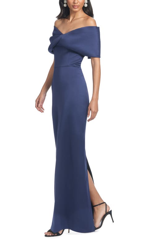 Sachin & Babi Viveca Off The Shoulder Gown In Night Sky