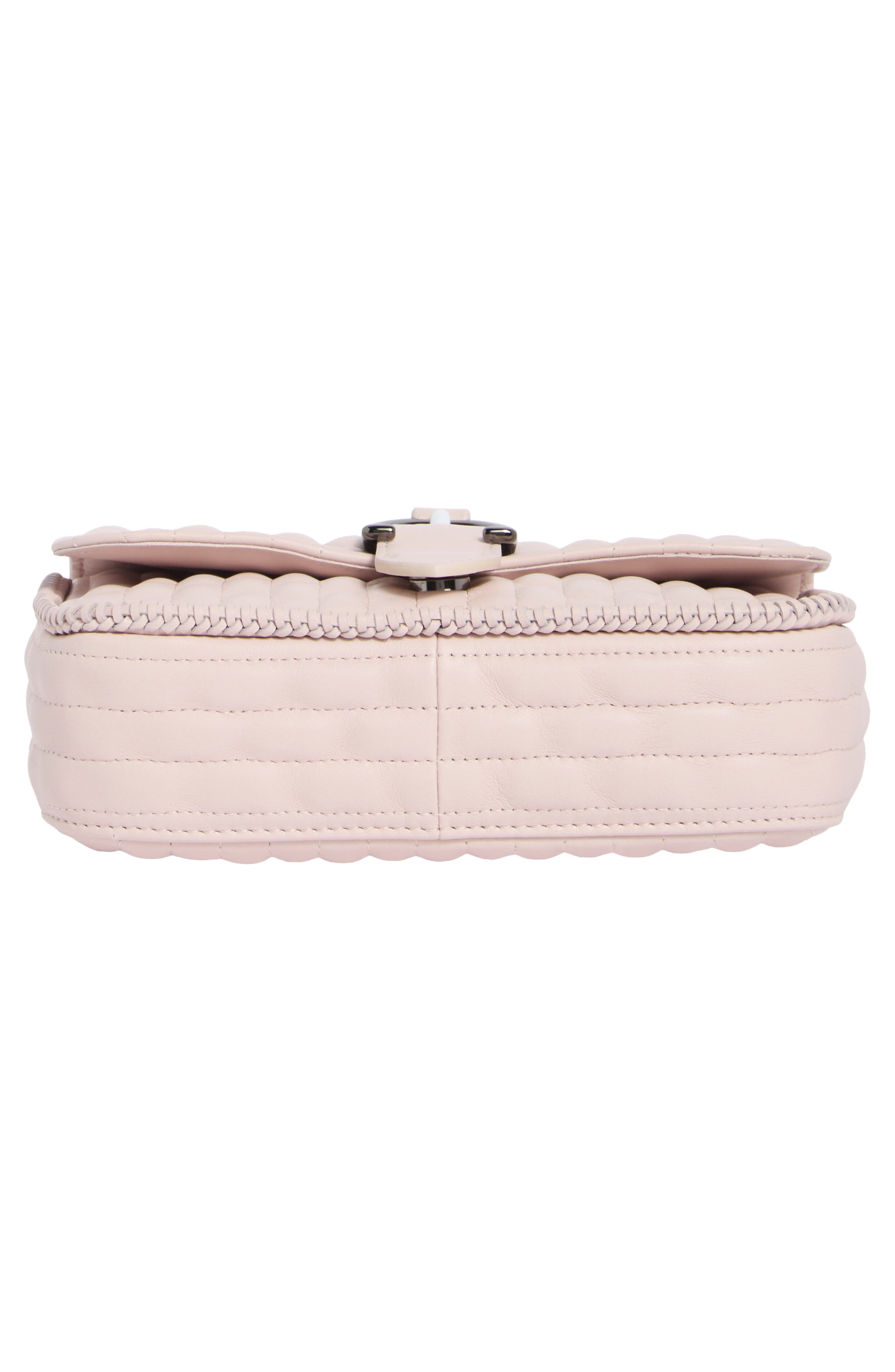Longchamp Extra Small Quilted Leather Crossbody Bag, Alternate, color, Pale Pink