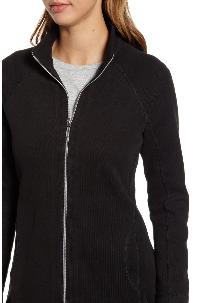 New Aruba Zip-Up Stretch Cotton Jacket, Alternate, color, BLACK