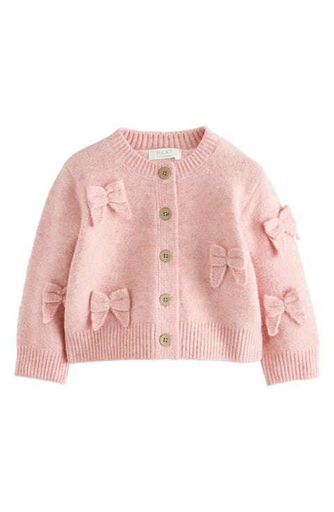 Kids' Bow Embellished Cardigan