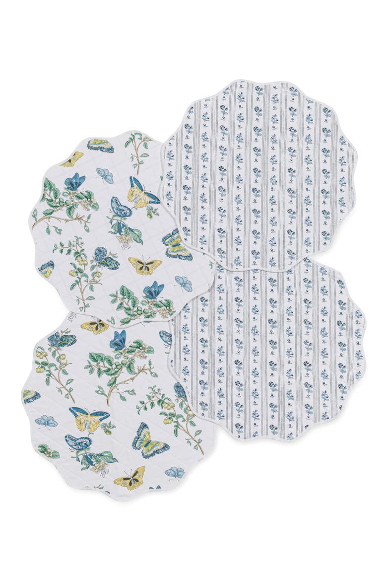 Set of 4 Reversible Quilted Placemats, Main, color, BAUDIN BLUE/ CABANON BLUE