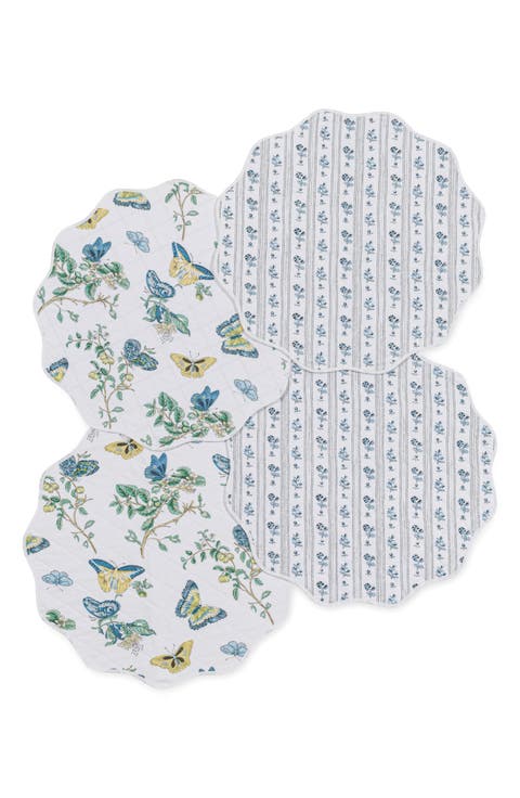 Set of 4 Reversible Quilted Placemats