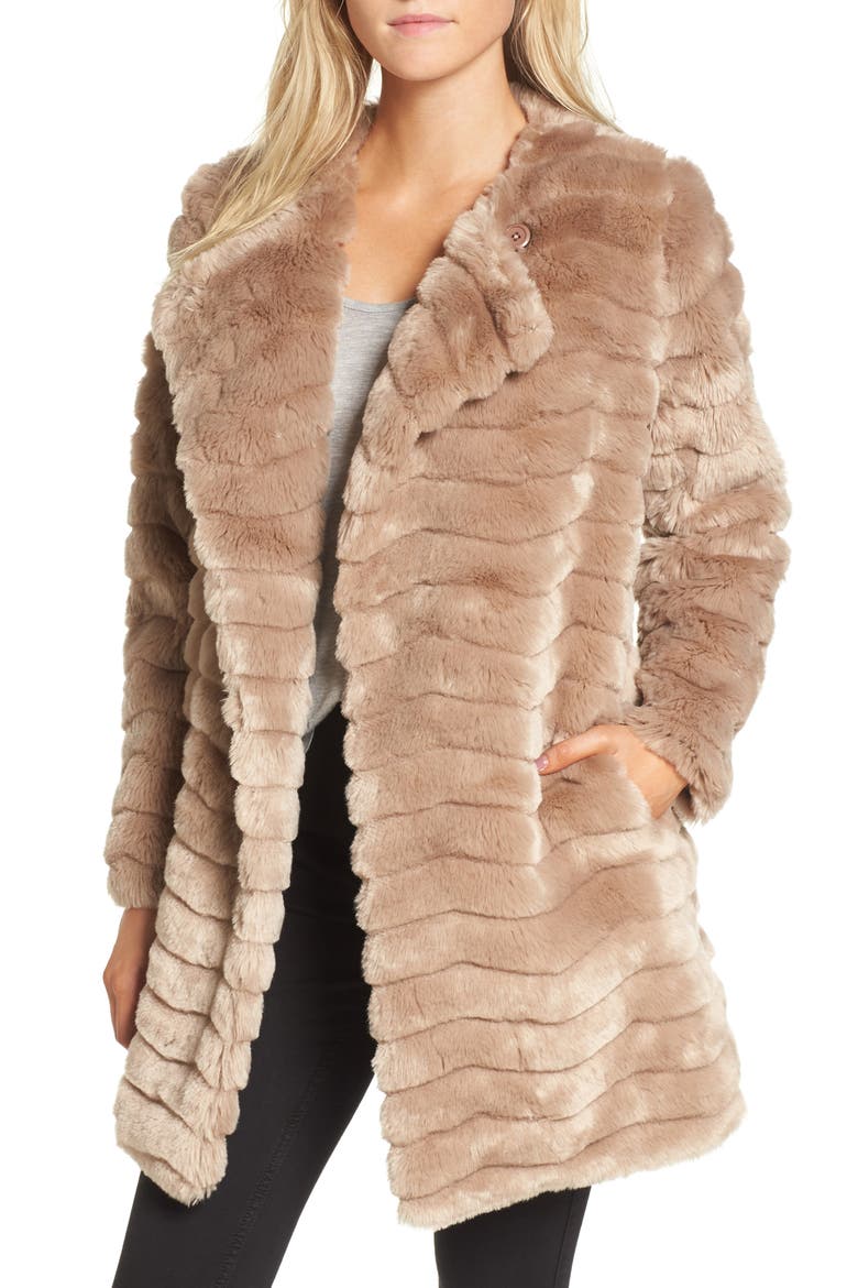 BB Dakota McCoy Faux Fur Coat, Main, color, CAMEL