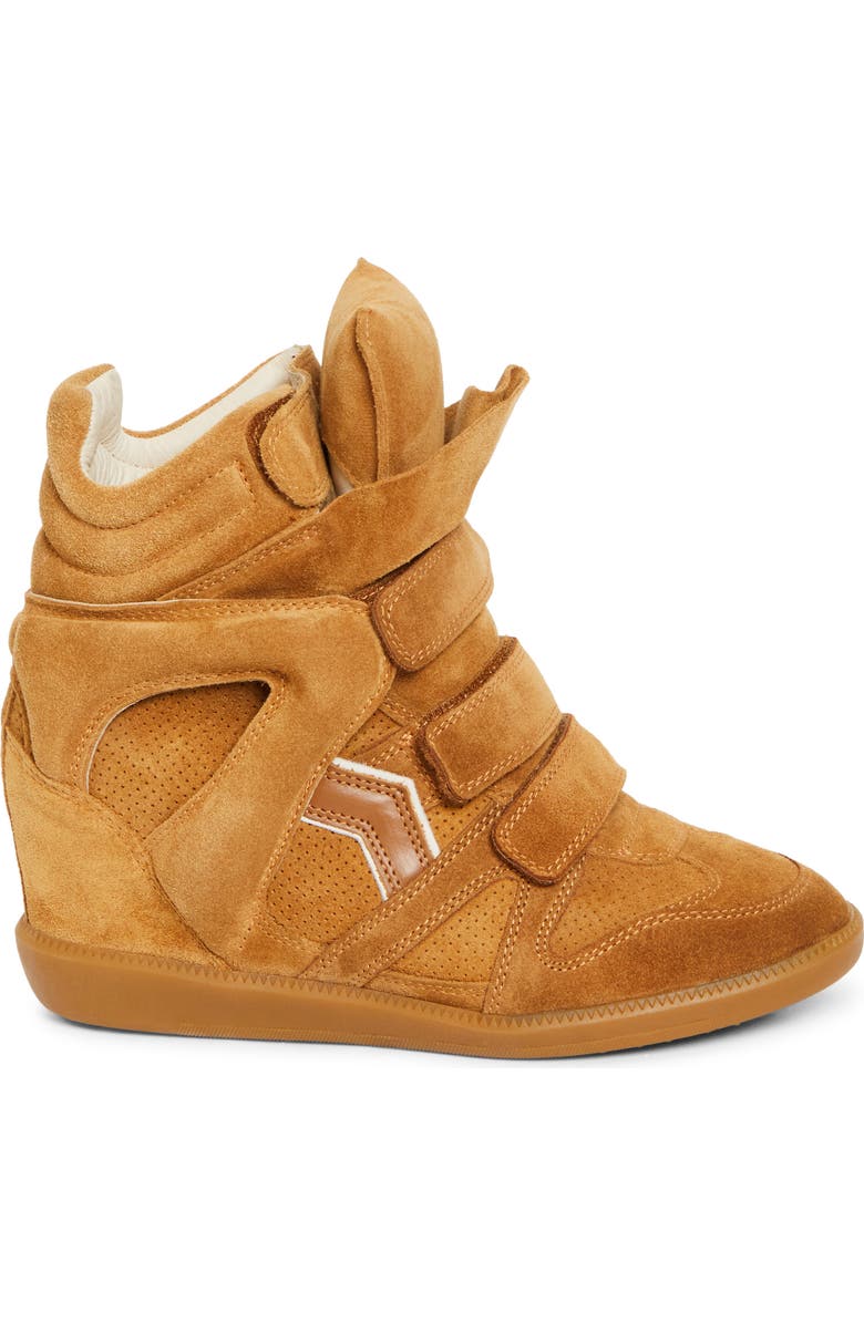 Isabel Marant Bekett Hidden Wedge High Top Sneaker, Alternate, color, Cognac