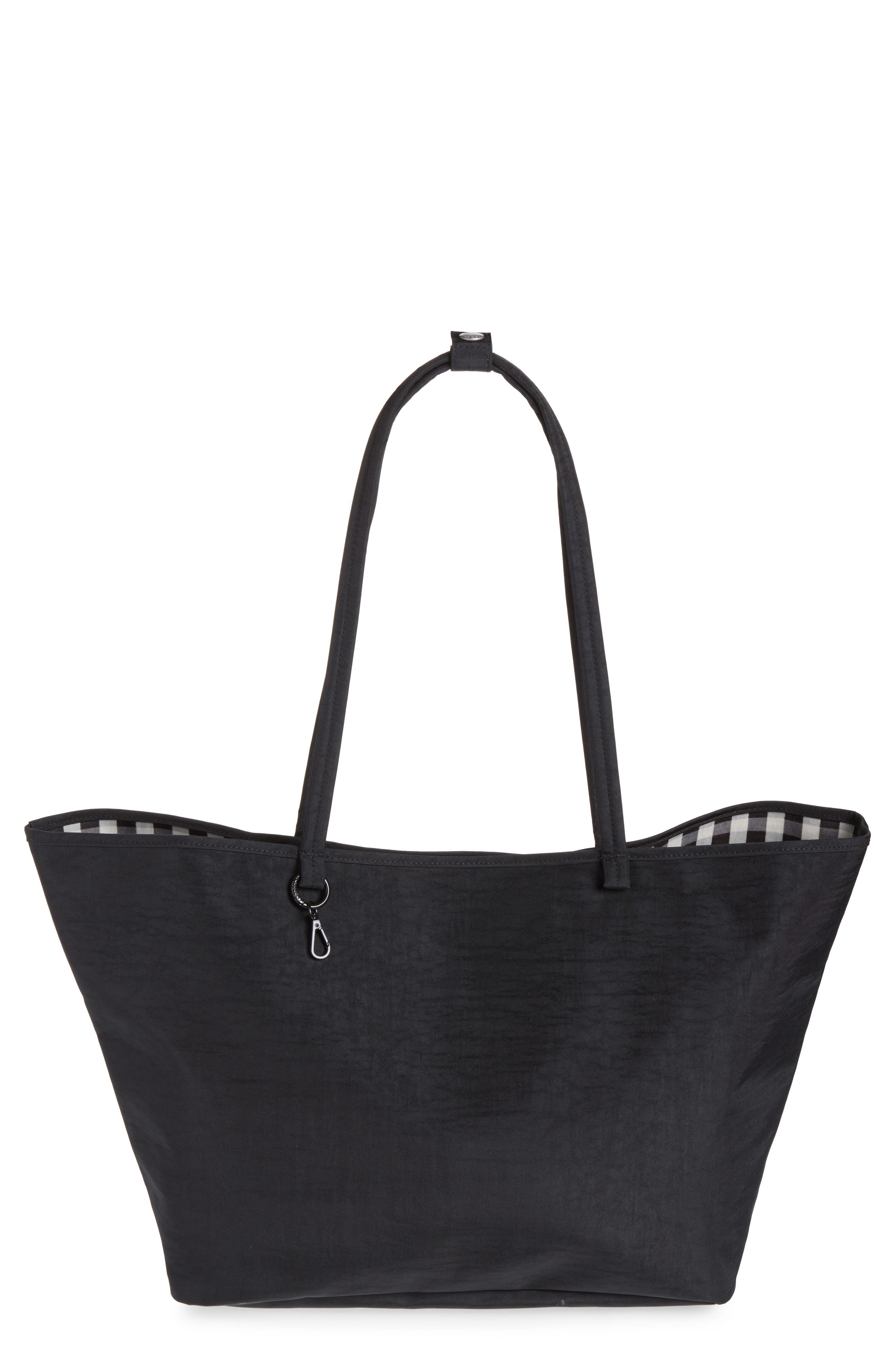 Large Nylon Reversible Tote, Main, color, BLACK MIX