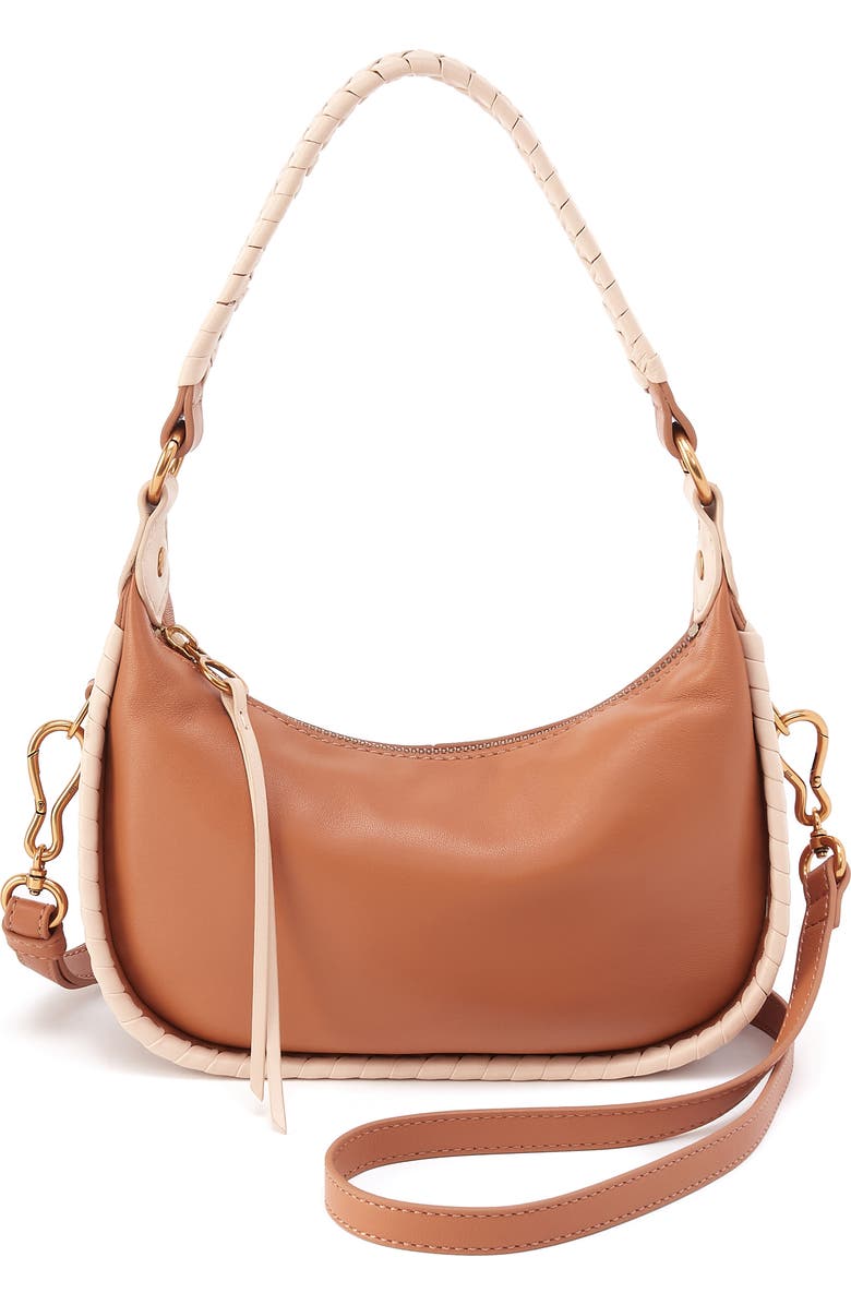 HOBO Small Mia Leather Crescent Hobo, Main, color, Warm Cashew