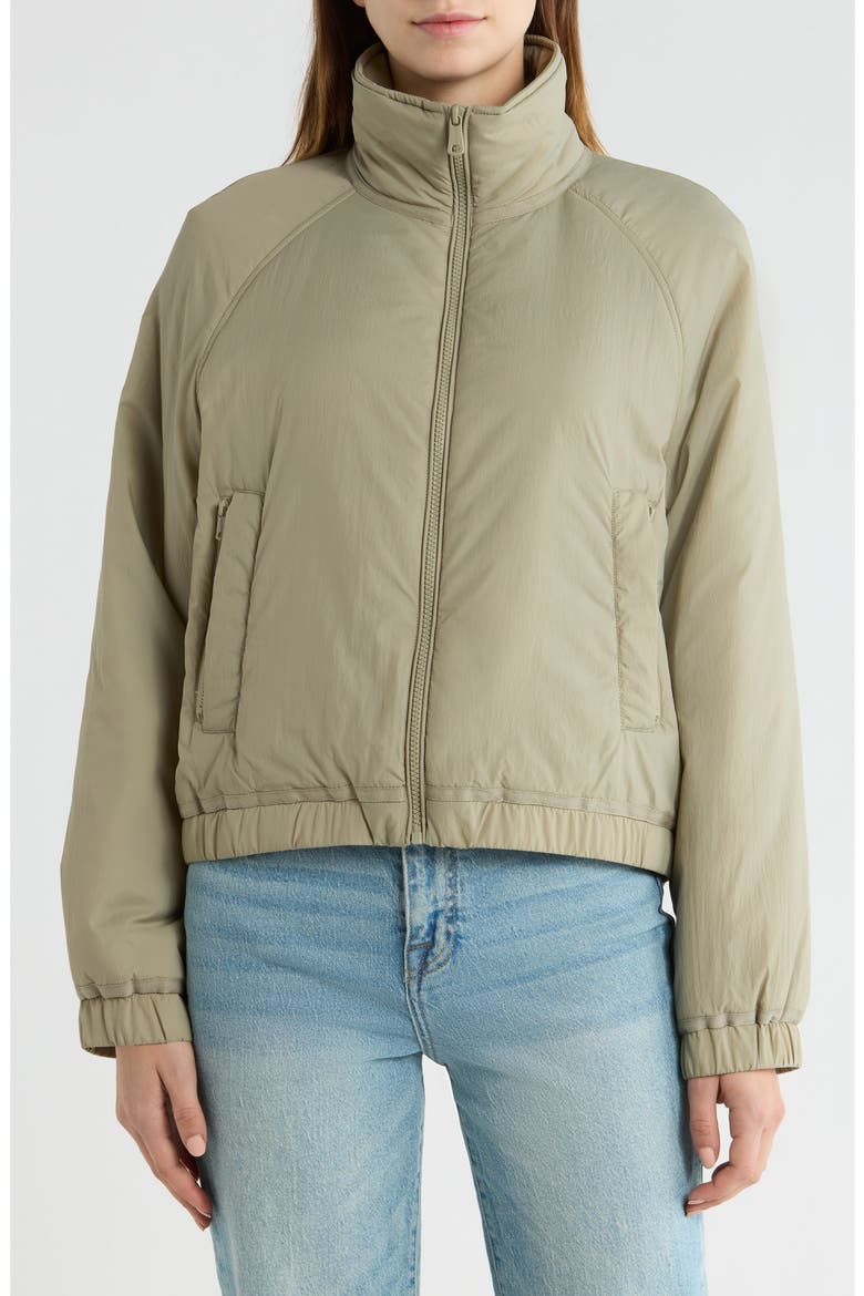 Short Cloudweight Nylon Jacket, Alternate, color, OLIVE STONE