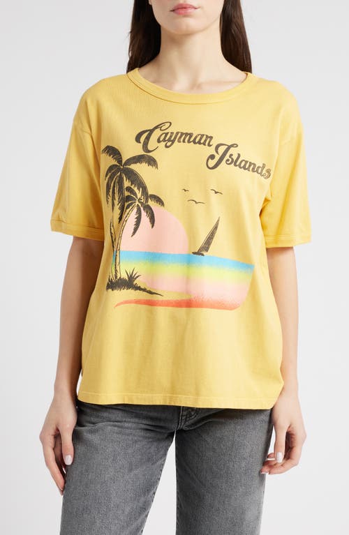 Daydreamer Cayman Islands Oversize Cotton Graphic T-shirt In Dusty Gold