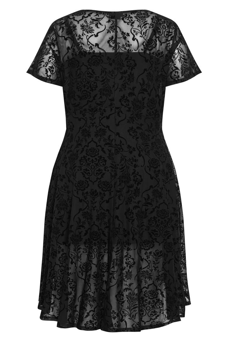Sienna Velvet Burnout High-Low Dress, Alternate, color, BLACK