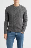 James Campbell Foyer Cable Stitch Cotton & Wool Blend Sweater