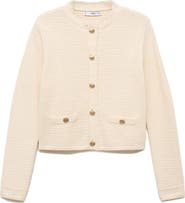 MANGO Frayed Edge Cardigan