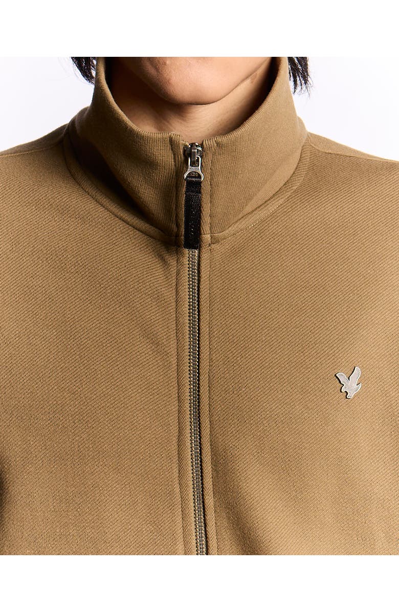Lyle & Scott Diagonal Weave Zip Through Sweatshirt, Alternate, color, Dusky Green