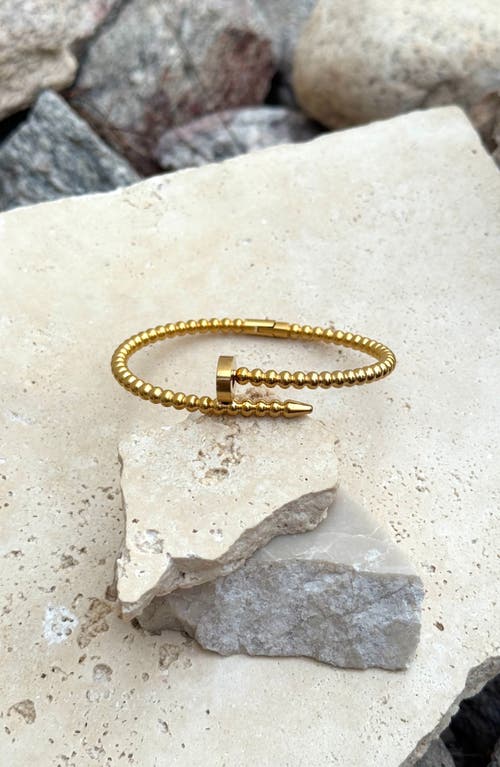 Adornia Tarnish Resistant 18k Gold Plated Beaded Nail Cuff In Gold