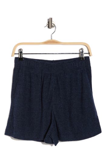 90 Degree By Reflex Cityrun Rib Knit Wide Leg Shorts In Blue