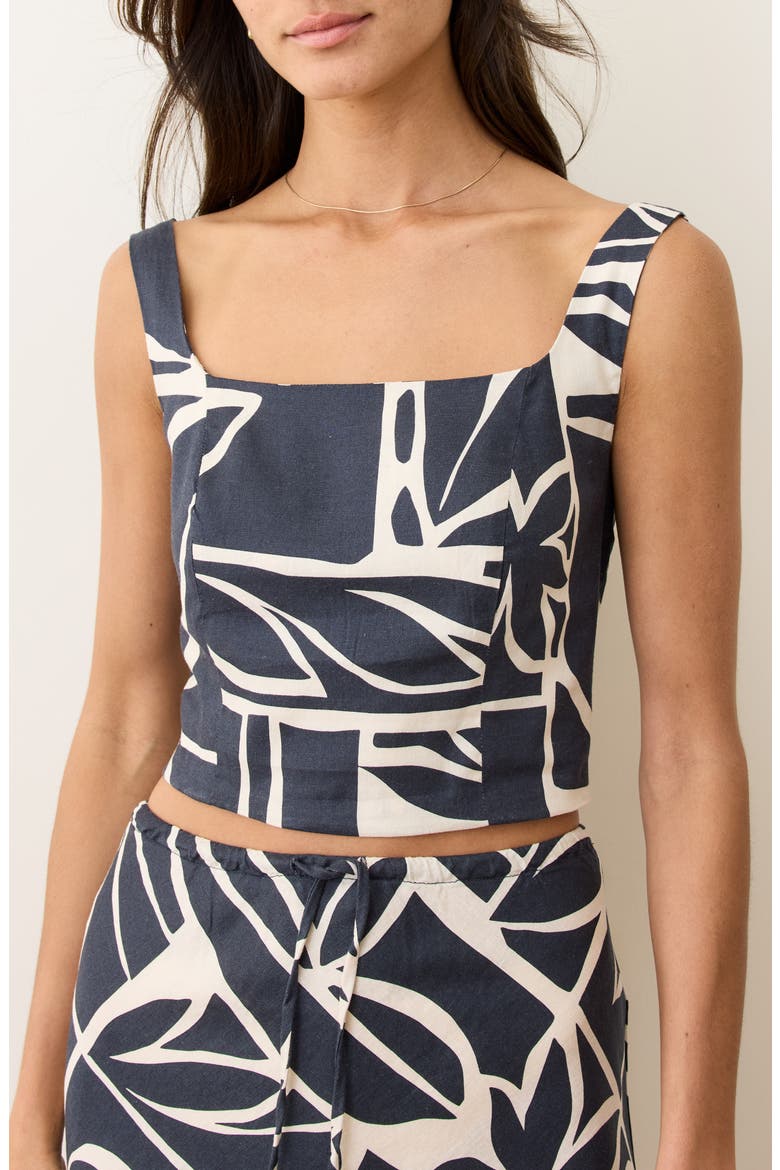Zoe Print Crop Tank, Main, color, MIDNIGHT MOSAIC