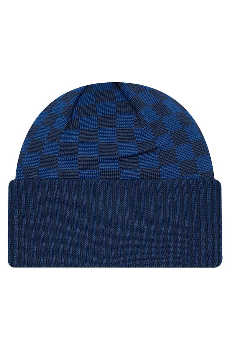 New Era Men's New Era Navy Dallas Cowboys Checkered Cuffed Knit Hat, Alternate, color, Navy