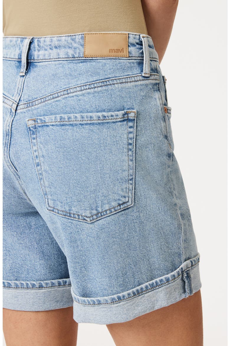 Heidi High Waist Cuffed Relaxed Denim Shorts, Alternate, color, LIGHT BLUE 90S