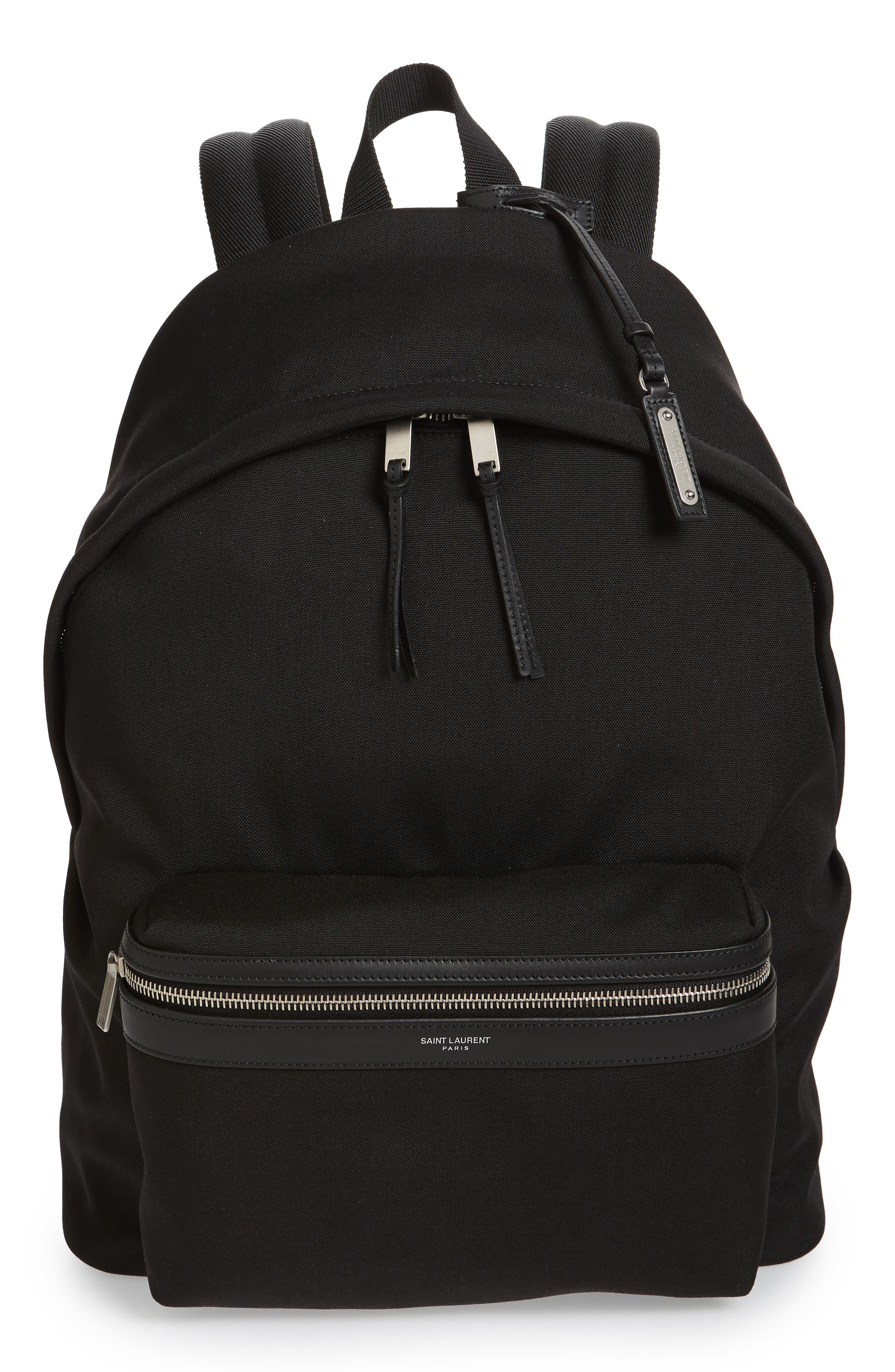 Saint Laurent Canvas Backpack, Main, color, 