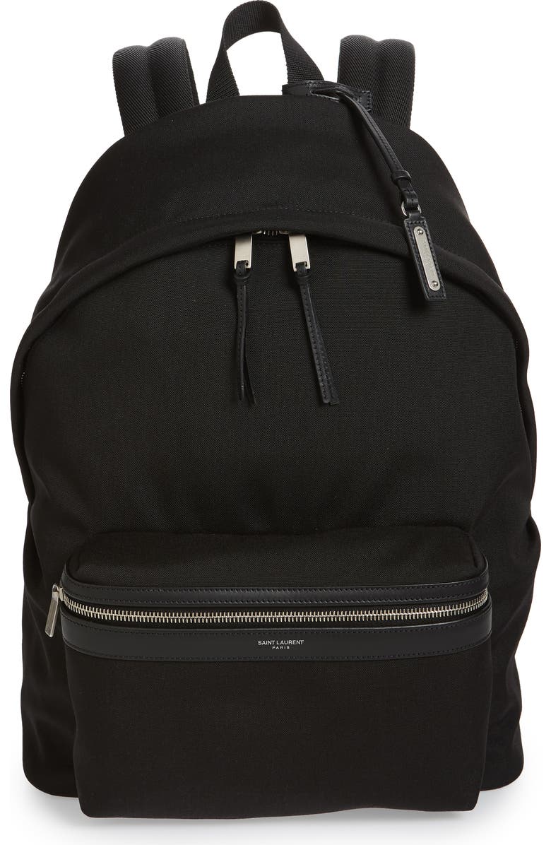 Saint Laurent Canvas Backpack, Main, color,