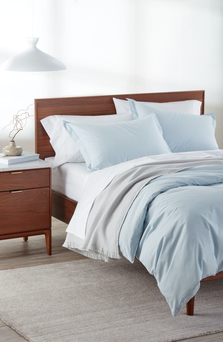 Nordstrom Organic Cotton Percale Duvet & Shams Set, Main, color, Blue Drift