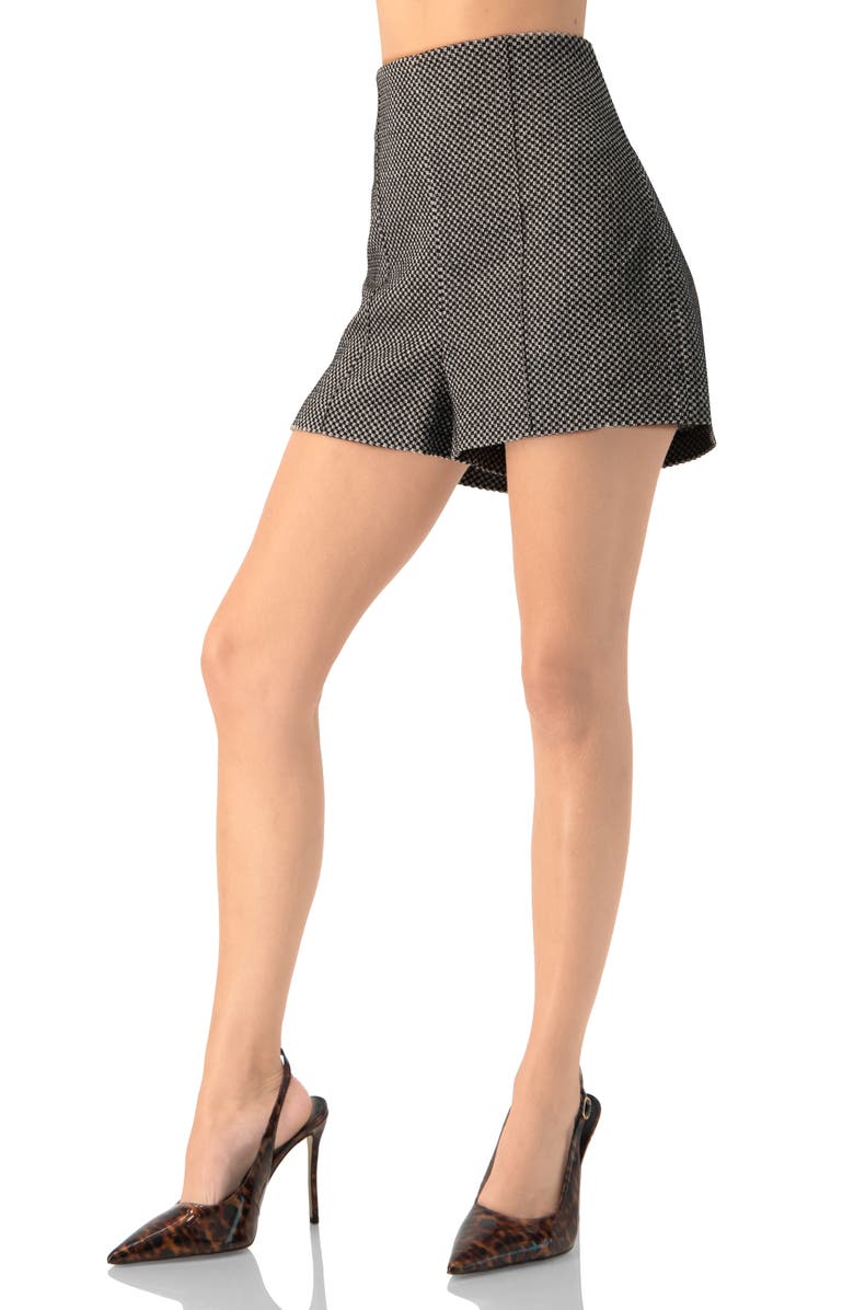 IVONNE Tailored Checkered Shorts, Alternate, color, Black