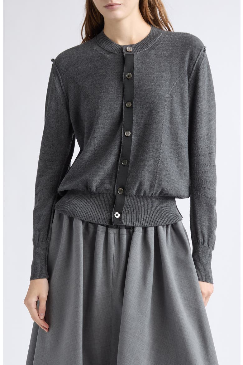 Worsted Wool Cardigan, Main, color, TOP GRAY